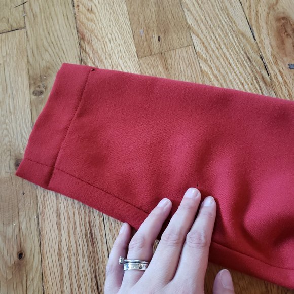 Thierry Mugler 1980s Crimson Wool Coat Dress - Picture 11 of 12